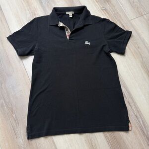 Burberry Brit Black Polo with Signature Check Placket - Size M